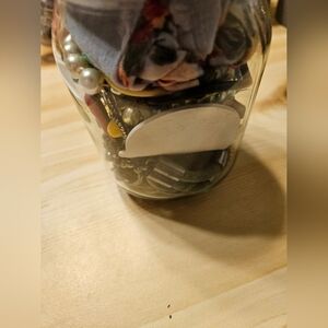 Assorted Jewelry in Glass Jar